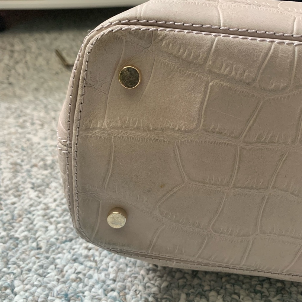 Kate Spade Kelly Anne Croc Embossed Leather Shoulder Bag Soft Taupe Blush - Picture 7 of 10